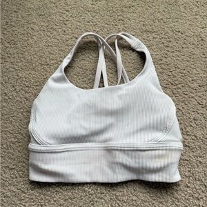 Lululemon White Ribbed Women's Sports Bra